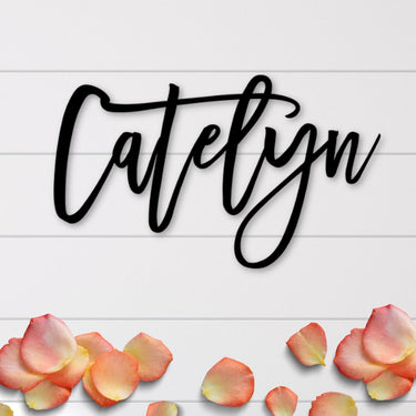 Handwritten Font Name Sign | Custom Metal Name Sign - Simply Royal Design